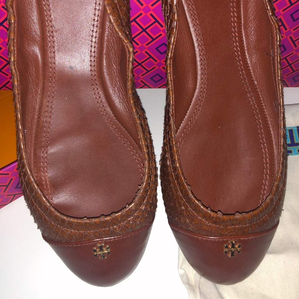 Tory Burch Brown York Ballet Flat Size 8.5
